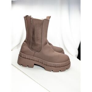 Forever 21 Chunky Chelsea Boots Womens 8 Brown Grunge Streetwear Rapper Vampire